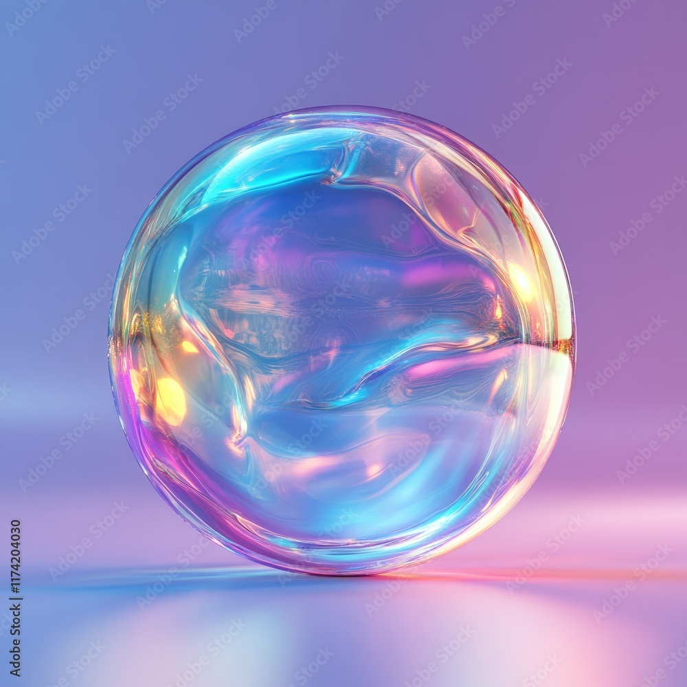 A vibrant, iridescent sphere glows with pastel hues, showcasing smooth, fluid reflections. A vibrant, iridescent sphere glows with pastel hues, showcasing smooth, fluid reflections.