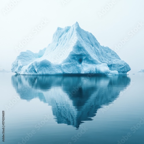 Wallpaper Mural A majestic iceberg floats serenely in calm waters, its reflection mirroring its icy beauty. Torontodigital.ca