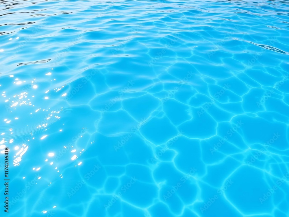 Soothing ripples reflecting sunlight in serene swimming pool, sunny day, serene Soothing ripples reflecting sunlight in serene swimming pool, sunny day, serene