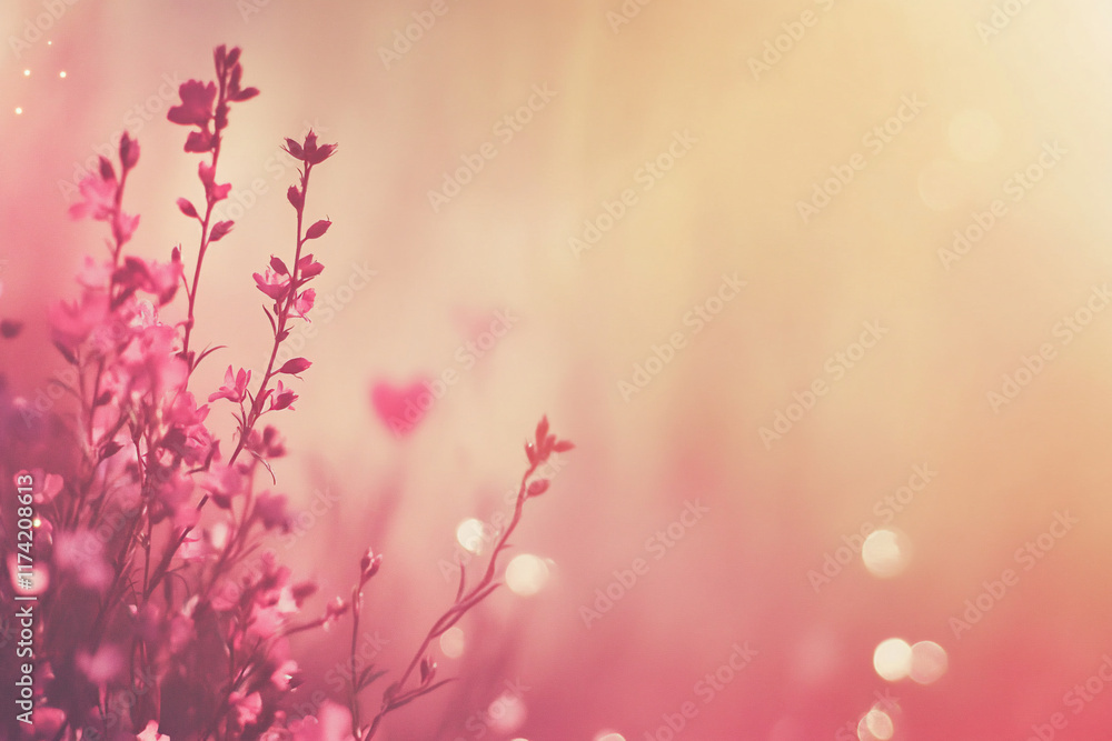 Soft pink flowers with a dreamy background create a serene atmosphere. Soft pink flowers with a dreamy background create a serene atmosphere.