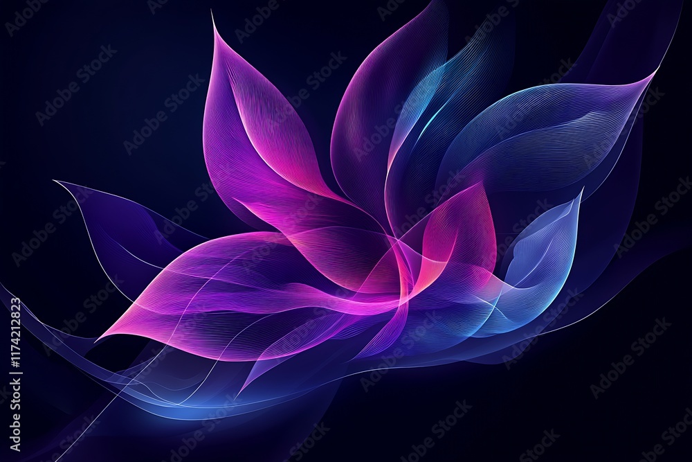 Captivating Abstract Leaves Flow in Harmonious Purple and Pink Color Scheme : Generative AI Captivating Abstract Leaves Flow in Harmonious Purple and Pink Color Scheme : Generative AI