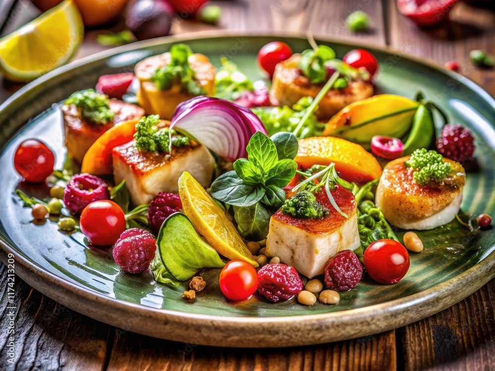 Appetizing plates in captivating close-up shots: delicious food photography. Appetizing plates in captivating close-up shots: delicious food photography.