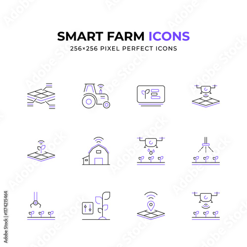 256x256 icon pixel perfect of agriculture technology icon symbolizes the integration of advanced technology in the world of farming