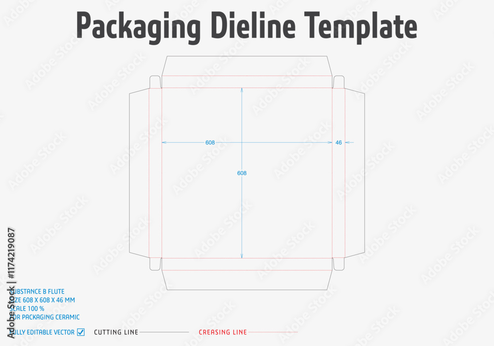 Packaging Dieline Template. 2D Technical Drawing fully editable vector. Prepared for production. Packaging Dieline Template. 2D Technical Drawing fully editable vector. Prepared for production.