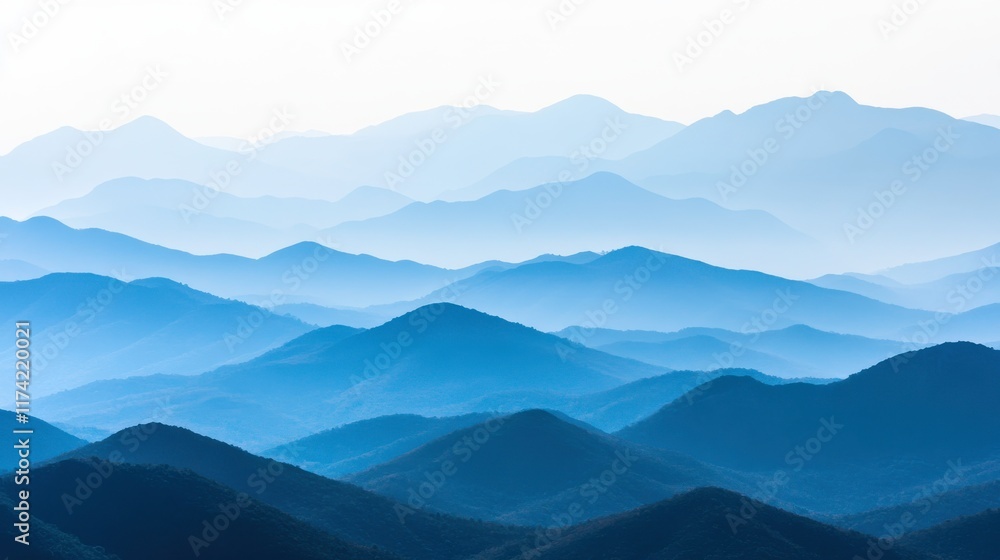 Serene Mountain Range in Minimalist Style Serene Mountain Range in Minimalist Style