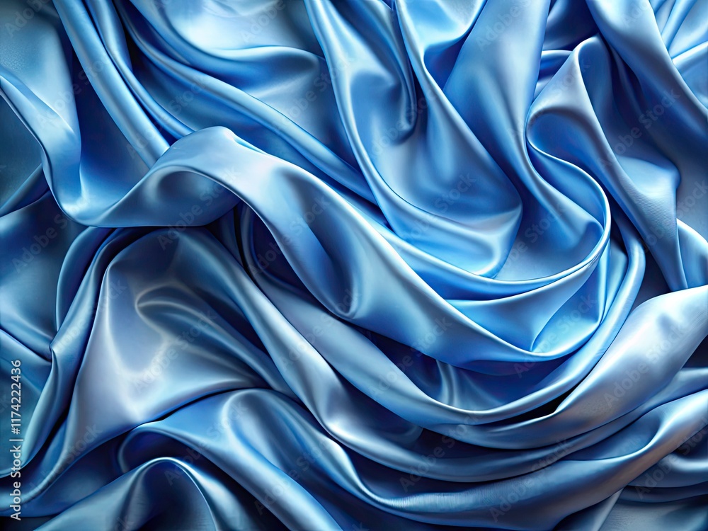 Obraz premium Elegant blue satin, double-exposed, forms a stunning background for fashion photography and design projects.