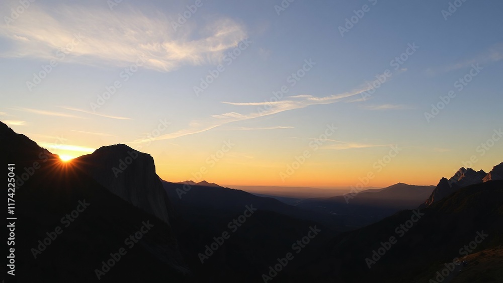 Obraz premium sunset over the mountains