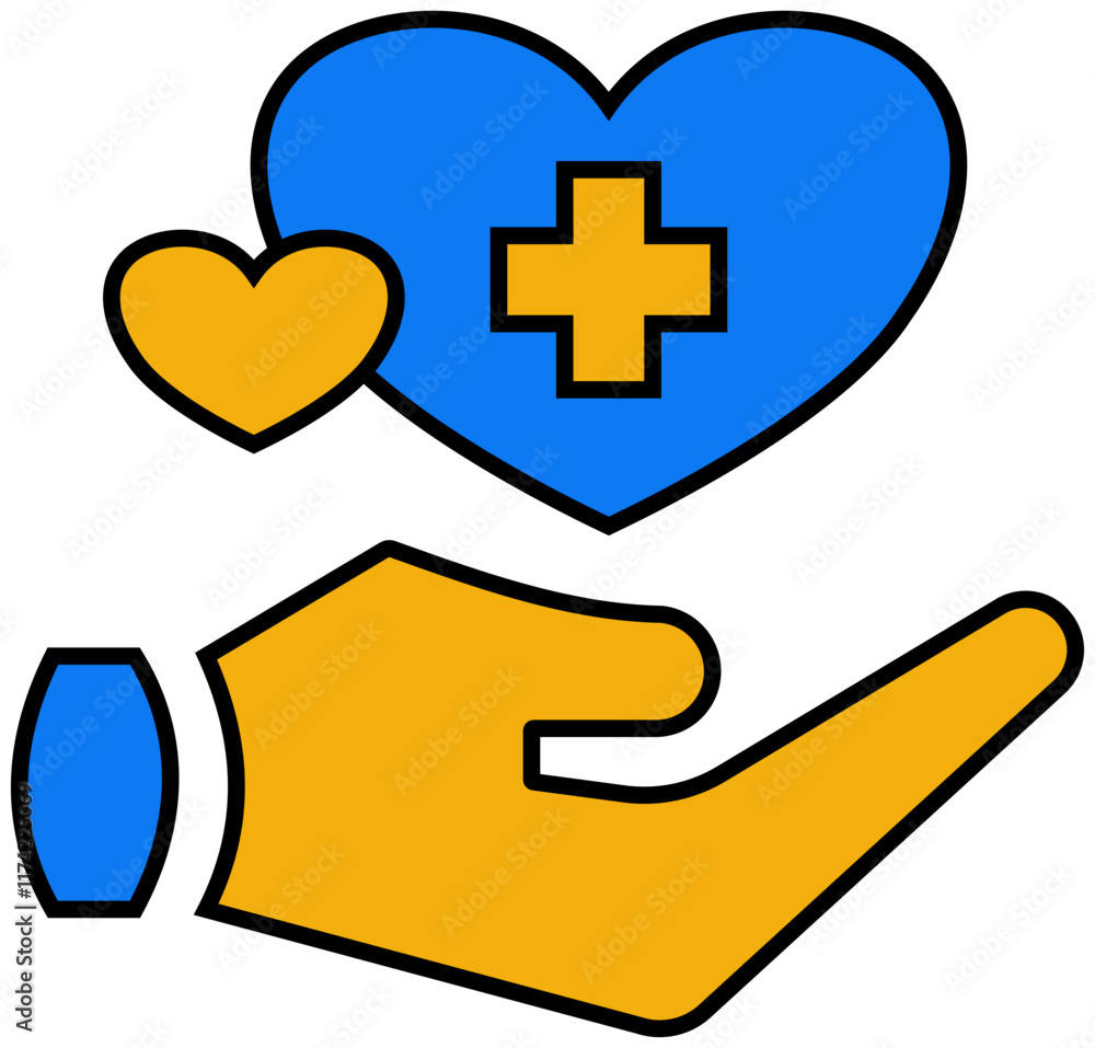 Obraz premium Health icon. Medical and healthcare. Filled outline icon style