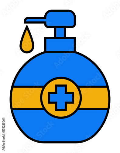 Handsanitizer Icon. Medical and healthcare icon. Filled outline icon style