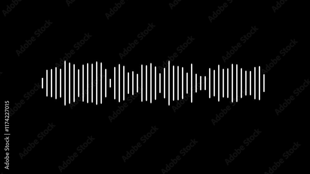 White audio waveform spectrum animation. spectrum audio animation, futuristic sound wave visualization wave form audio black background.
Abstract sound wave background. Animated sound wave spectrum White audio waveform spectrum animation. spectrum audio animation, futuristic sound wave visualization wave form audio black background.
Abstract sound wave background. Animated sound wave spectrum