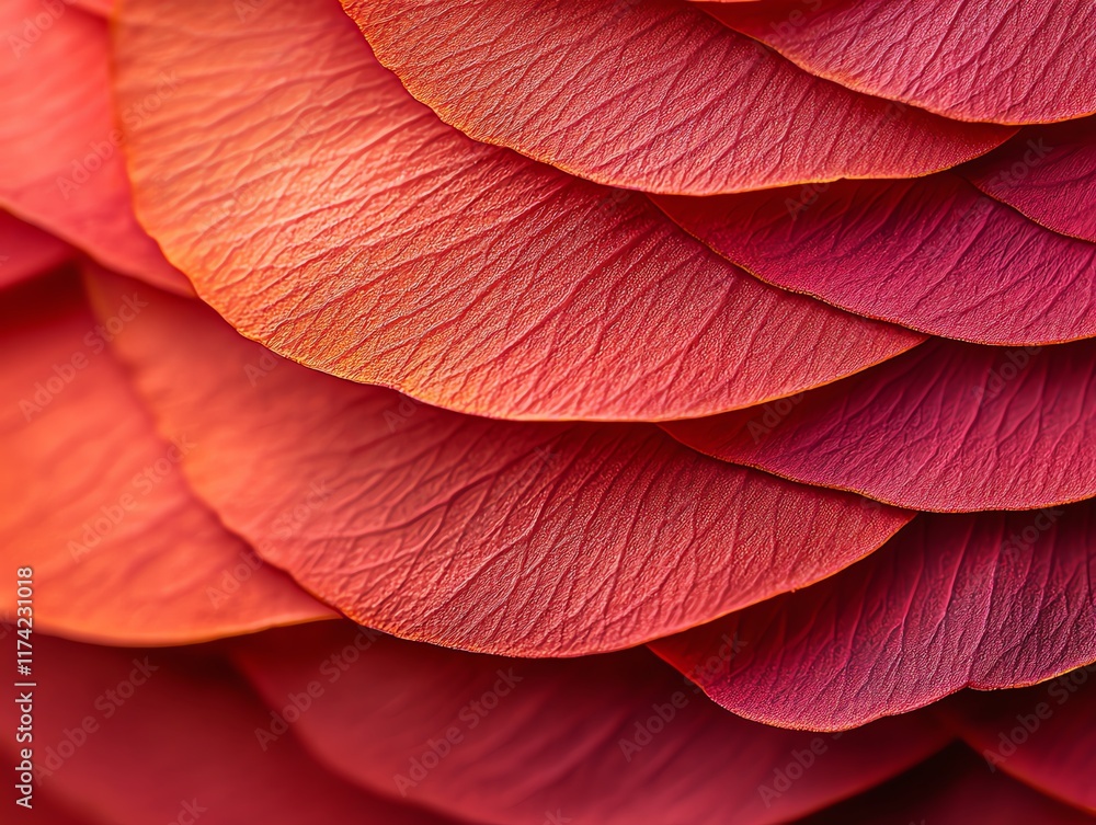 Obraz premium Abstract macro of petal textures with contrasting light and shadows, flora depth, natural artistry