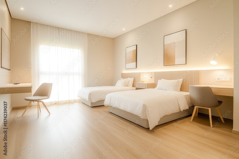 Cozy Student Dorm Room for Two: Bright and Simple Living Space Cozy Student Dorm Room for Two: Bright and Simple Living Space