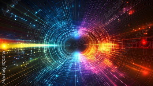 Wallpaper Mural Abstract technology background features a mesmerizing circuit backdrop, with intricate patterns and vibrant colors that create a dynamic and futuristic atmosphere Torontodigital.ca