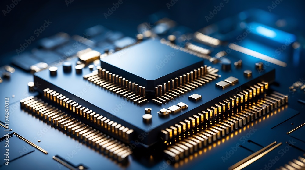 Close-up of a Sophisticated Microchip Close-up of a Sophisticated Microchip