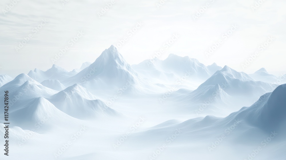Serene White Mountains Under a Hazy Sky Serene White Mountains Under a Hazy Sky