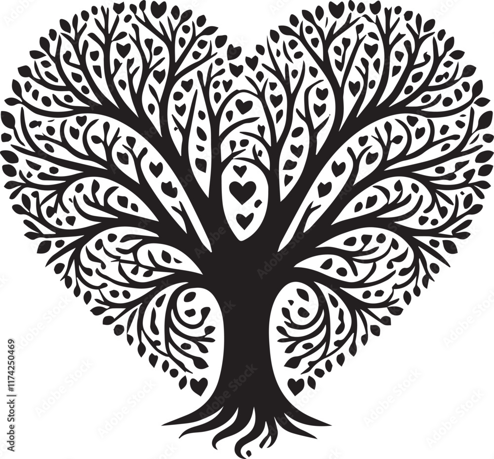 Obraz premium Black and white tree