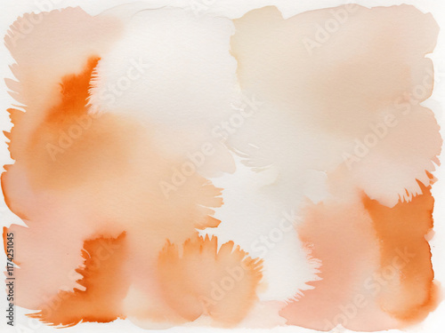 This abstract image features orange watercolor gradients with a unique pattern. photo