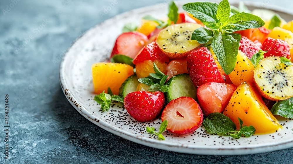 Refreshing Fruit Salad: Strawberries, kiwi, & oranges! Refreshing Fruit Salad: Strawberries, kiwi, & oranges!