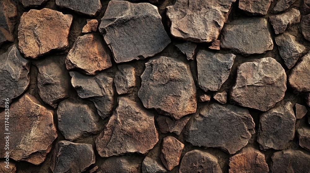Fototapeta premium 3D Rendered Textured Stone Wall Background for Architectural and Design Projects