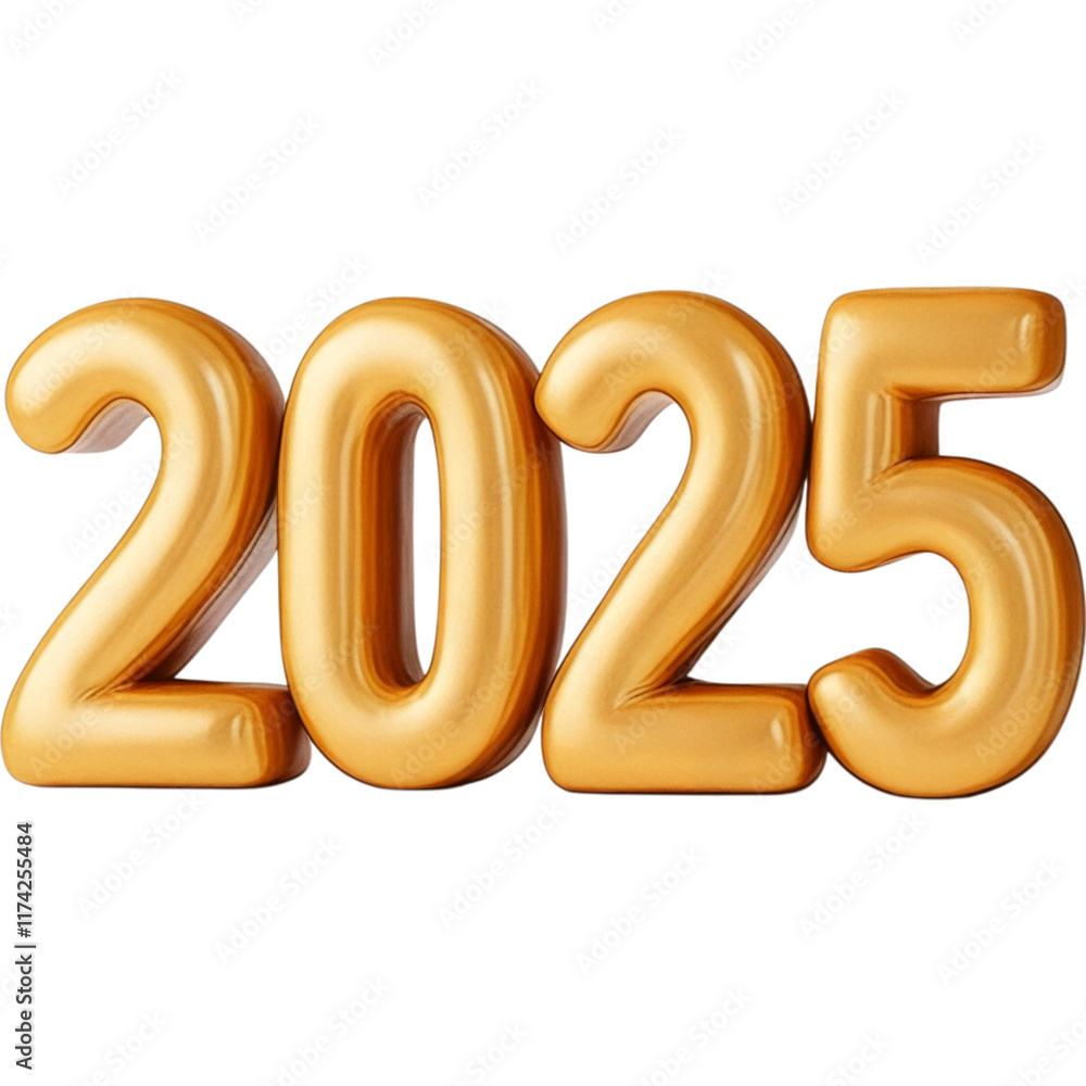 2025 Gold Numerals Slightly Angled 2025 Gold Numerals Slightly Angled