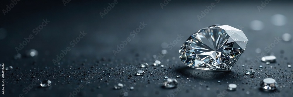Metallic silver with embedded diamonds on a dark grey background, precious, diamond Metallic silver with embedded diamonds on a dark grey background, precious, diamond