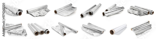 Set of aluminium foil on wh...