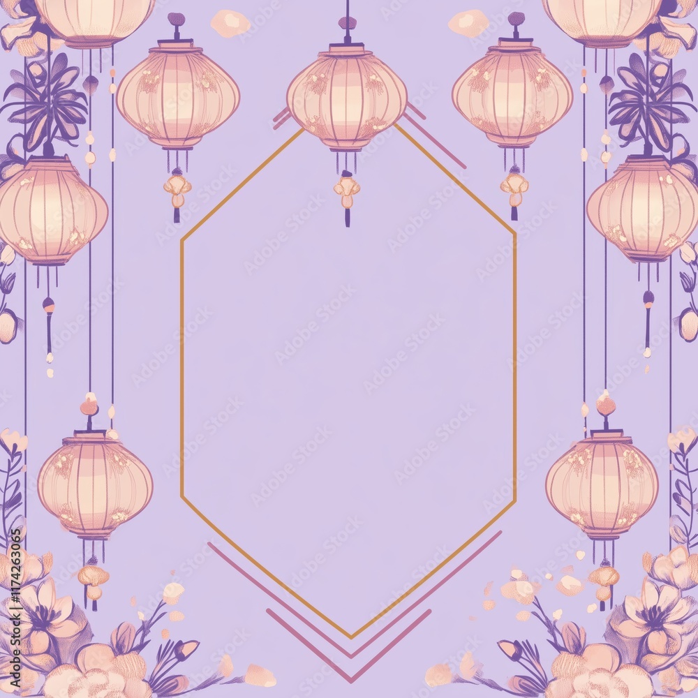 Obraz premium Chinese style pattern with void on center