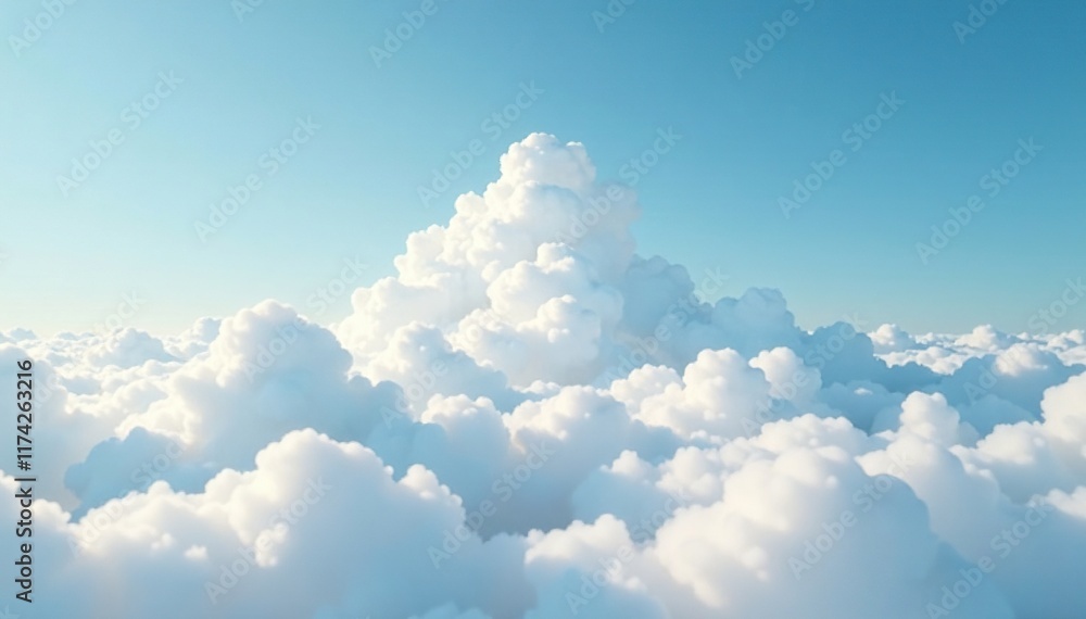 Soft white cloud floats above serene landscape, calm, gentle, cloud Soft white cloud floats above serene landscape, calm, gentle, cloud