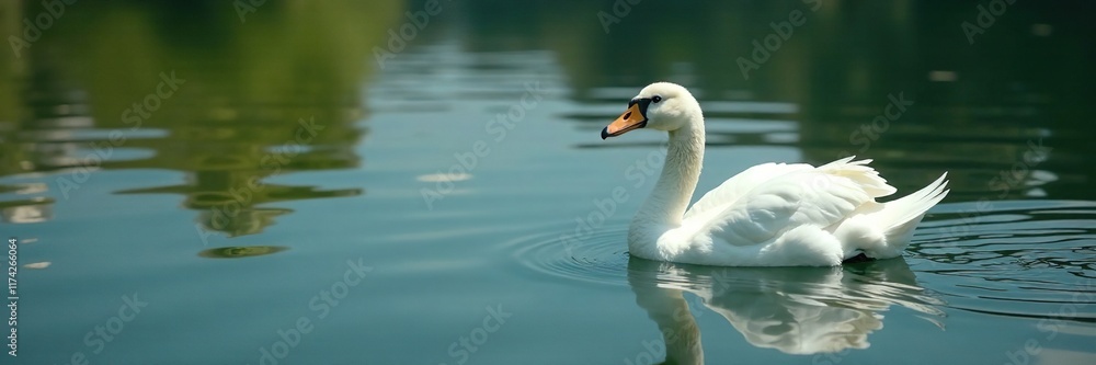 Calm lake waters reflected in a pato blanco's feathers, serenity, peaceful Calm lake waters reflected in a pato blanco's feathers, serenity, peaceful