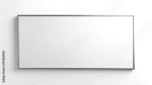 Modern Minimalist White Panel with Slim Silver Frame