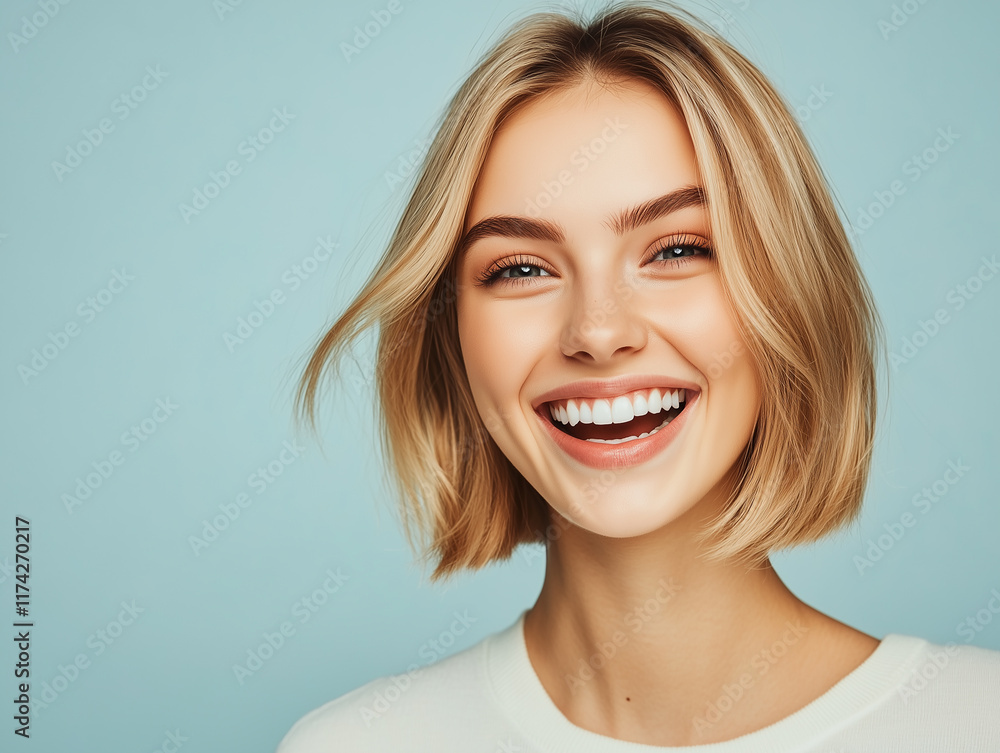 Portait of stylish young woman face model. Generative Ai.
Portait of stylish young woman face model. Generative Ai.