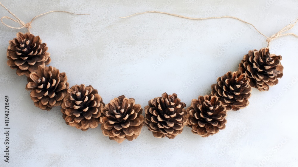 Pinecone Garland: Fresh or artificial pinecones on twine Pinecone Garland: Fresh or artificial pinecones on twine
