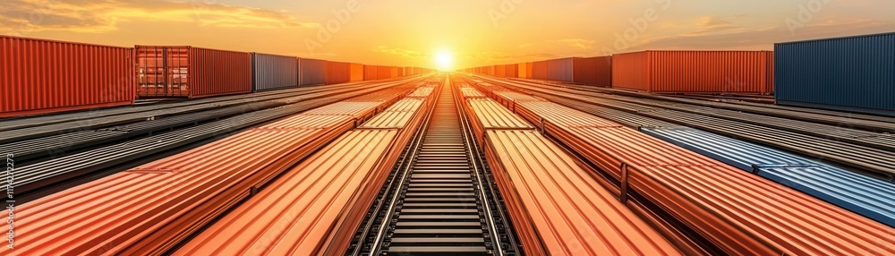 Fototapeta premium Sustainable freight systems in transportation