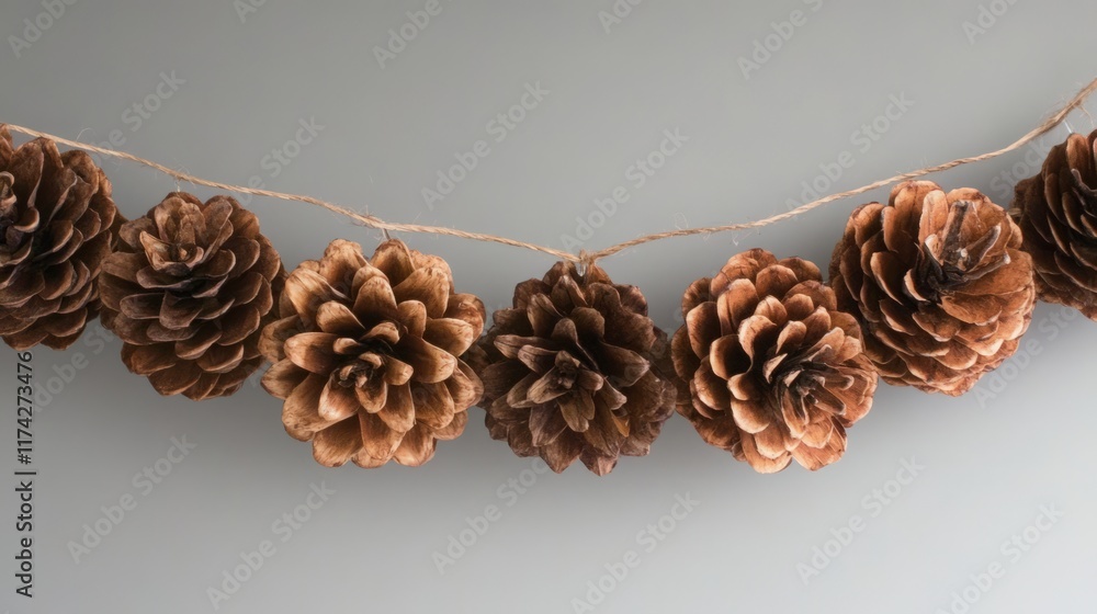 Pinecone Garland: Fresh or artificial pinecones on twine Pinecone Garland: Fresh or artificial pinecones on twine