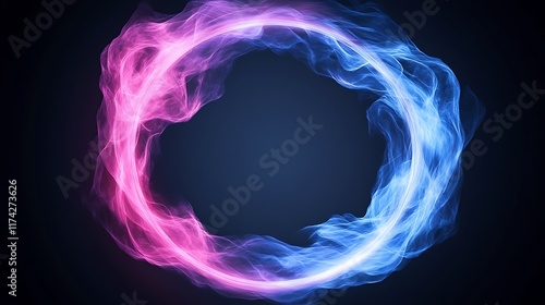 Glowing Circular Energy Abstract Art Design photo