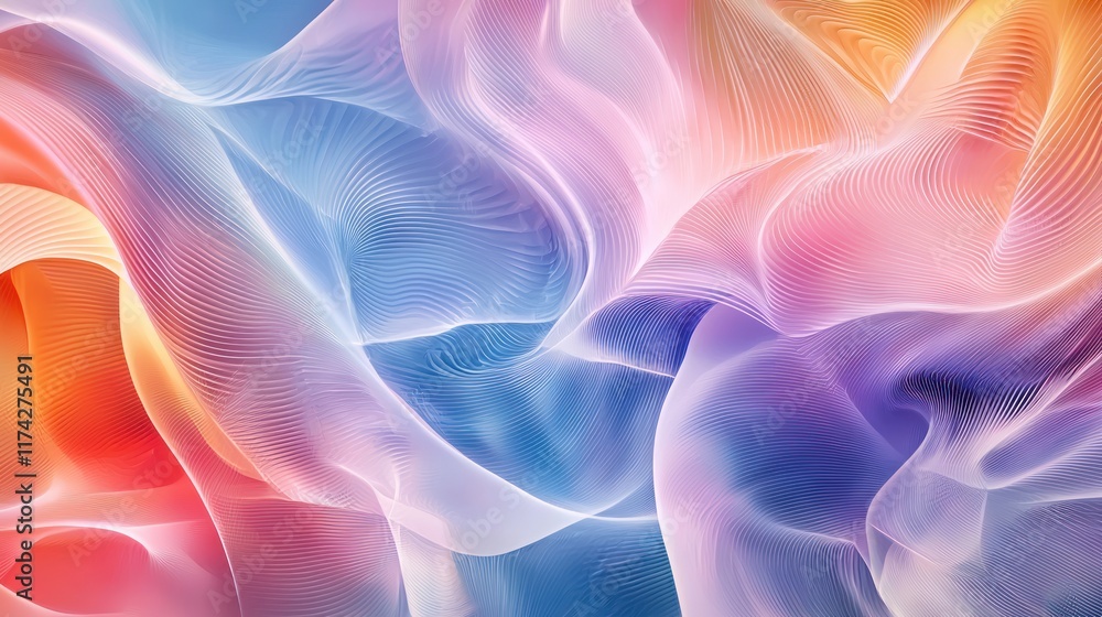Fototapeta premium Abstract Colorful Waves: A Symphony of Hues and Textures