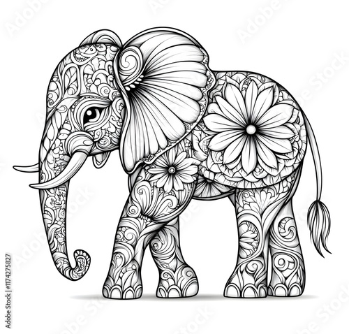 elephant head illustration photo