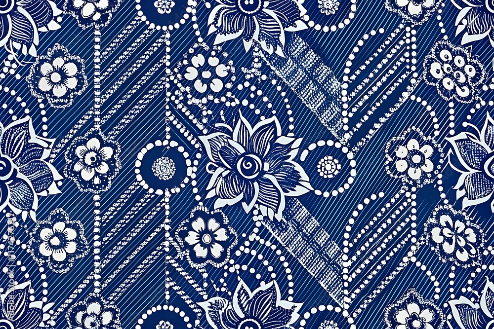 Ethnic ceramic tiles in portuguese azulejo. Hand drawn design. Set of vector seamless patterns. Blue vintage ornaments for surface texture, towels, pillows, wallpaper, print, web background.