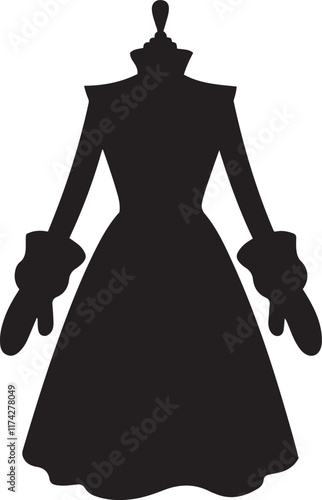 Mittens Dress silhouette vector illustration