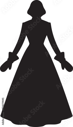 Mittens Dress silhouette vector illustration