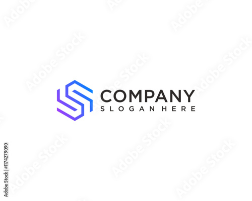 S letter line art technology logo