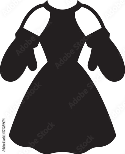 Mittens Dress silhouette vector illustration