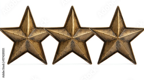 Three antique gold metal stars perfect for holiday decorating or crafting projects. Add rustic charm to wreaths, garlands, or tree toppers.