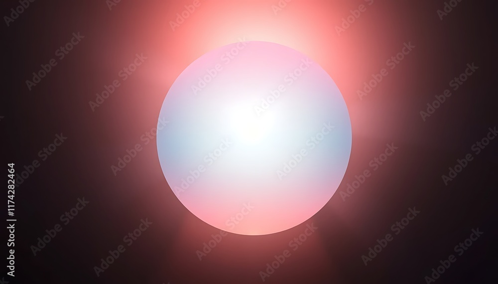 Glowing Pastel Sphere Red Background Soft Light Abstract Art Glowing Pastel Sphere Red Background Soft Light Abstract Art