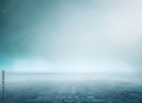 Hazy Teal and Gray Waterscape