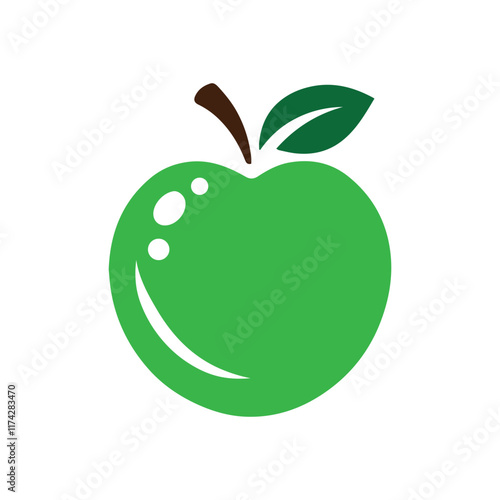 Tableau sur toile Green apple icon logo design template isolated illustration