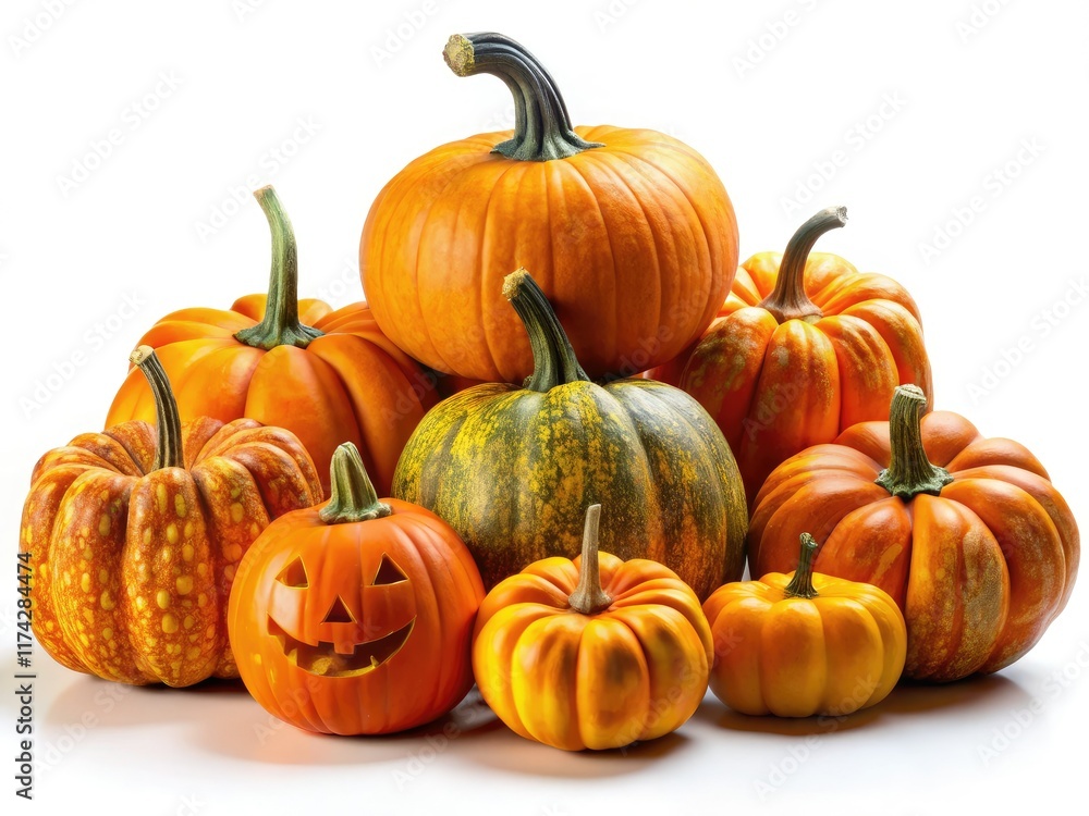 Halloween Pumpkins on White - Rule of Thirds Composition Halloween Pumpkins on White - Rule of Thirds Composition