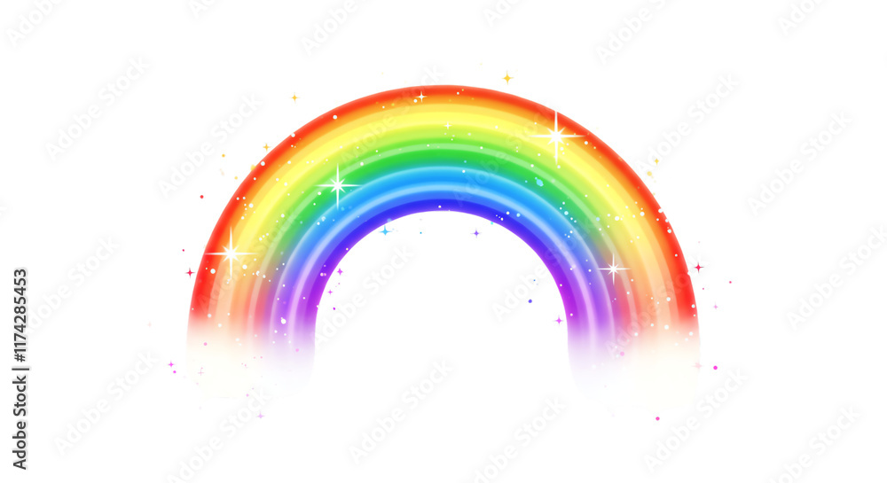 Obraz premium Sparkling Rainbow Arch Magical Colorful Arc Whimsical Design Element Fantasy Illustration