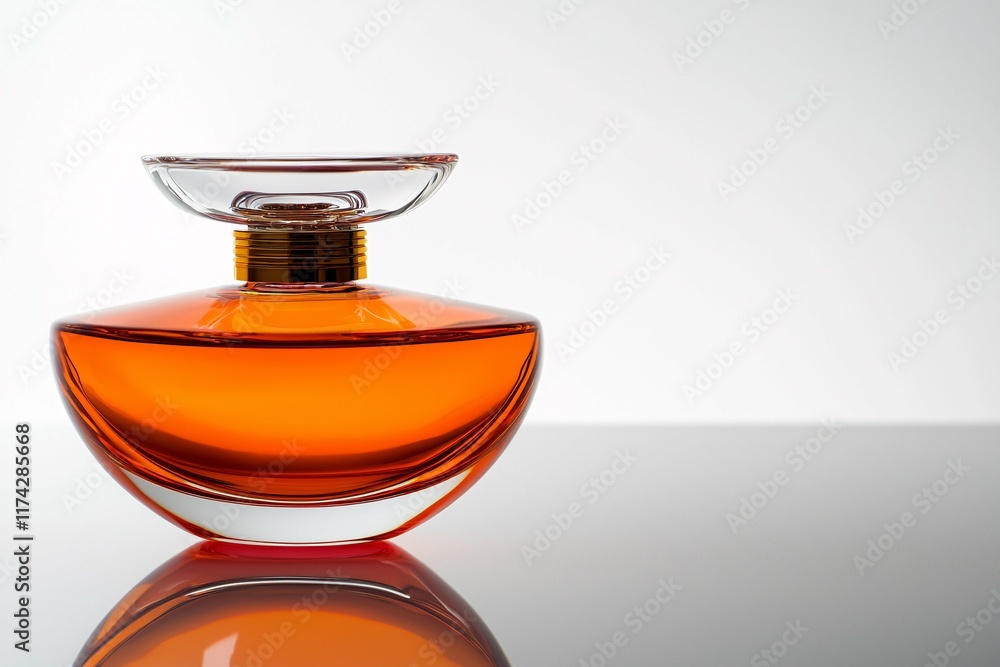 Isolated on white, this elegant modern perfume bottle features a sleek glass design that reflects light, perfect for beauty industry advertising. Isolated on white, this elegant modern perfume bottle features a sleek glass design that reflects light, perfect for beauty industry advertising.