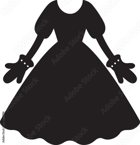 Mittens Dress silhouette vector illustration